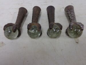 Four Vintage Glass ball claw feet / foot