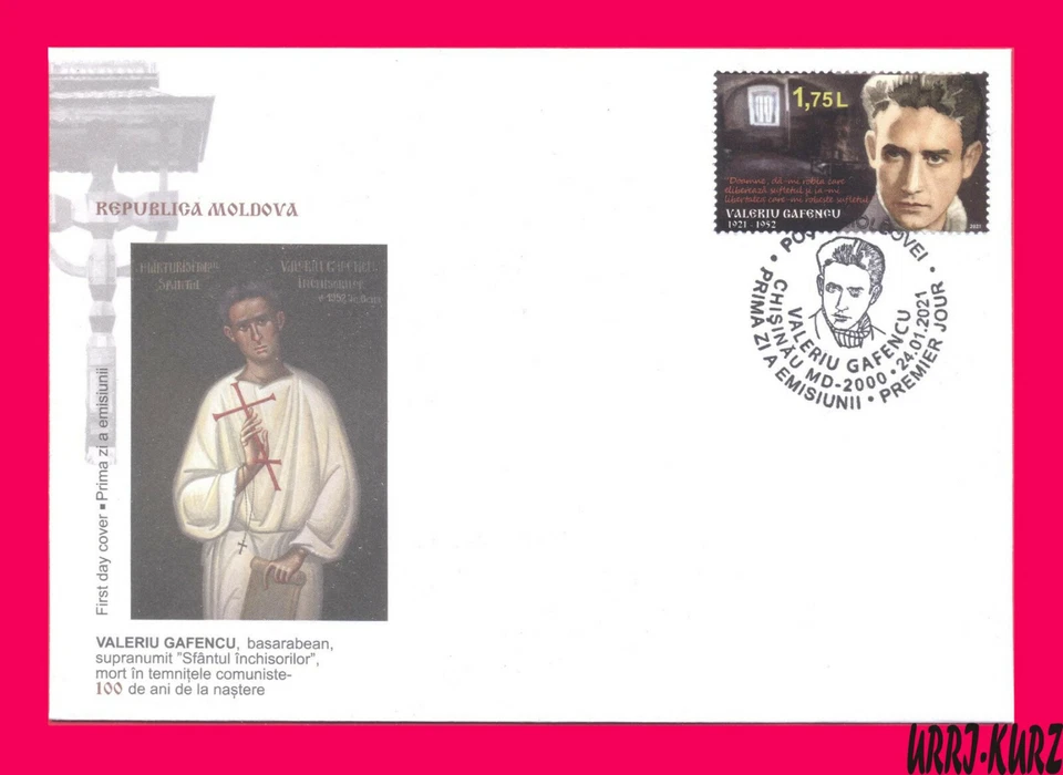 MOLDOVA 2021 Famous People Romanian Orthodox Theologian Legionary V.Gafencu FDC - Image 1 of 1