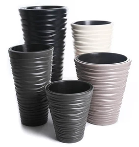 Pflanztopf Blumentopf Pflanzkübel Blumenkübel Massiv Slim Welle Design 3D Effekt - Bild 1 von 5