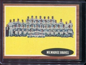 1962   Topps   Baseball    # 158   Milwaukee Braves   NM   Near Mint