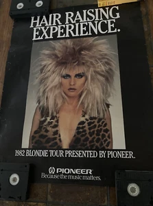 Póster promocional de la gira Blondie 1982 Pioneer The Hunter raro - Imagen 1 de 3