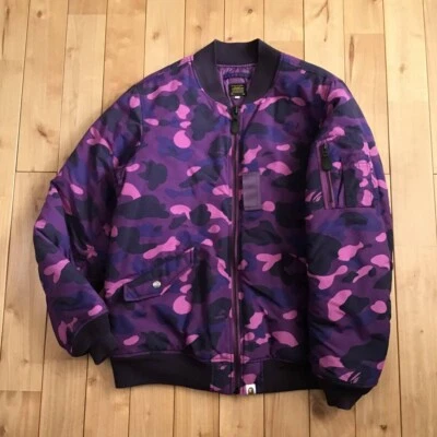BAPE MA-1 bomber jacket purple camo A Bathing Ape Size L - Image 1 of 4