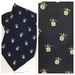 Zianetti Italian Silk Collection Handmade Snowman Snowmen Neck Tie 4 x 58" - Picture 1 of 4