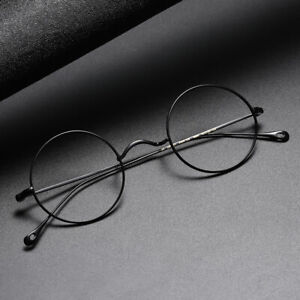 Pure Titanium Retro Glasses Frames Lightweight Round Eyeglasses Frames RX-able Z