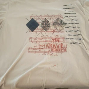 MAKAVELI BRAND XXL T SHIRT TAN HOLOGRAM EMBROIDERY TUPAC 2PAC 2 PAC  - Picture 1 of 4