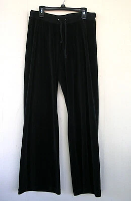Calça com cordão Juicy Couture feminina XL 14-16 veludo preto 80% algodão - Imagem 1 de 3