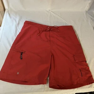 Nautica Mens Red Swimsuit Swim Trunks Board Shorts Large Free Shipping! - Picture 1 of 8