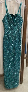 hei8065 Gorgeous Green Sequin Evening Dress Size 0/2 - Picture 1 of 8