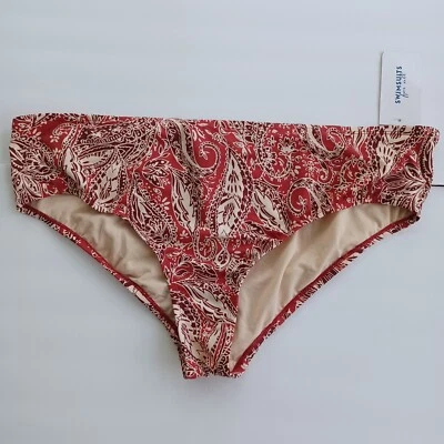 Swimsuits For All Paisley Print Swim Bottom Plus Size 24 Women Nylon Blend - Image 1 of 4