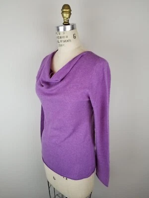 100% Cashmere Lavender Drape Neck Sweater Pullover Ladies Size Med by Kirkland - Image 1 of 4