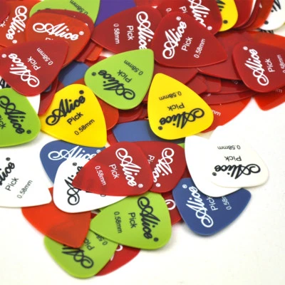 Lote de 50 selecciones de guitarra Alice de nailon liso delgado de 0,58 mm colores surtidos AP-E Foto 1 de 2