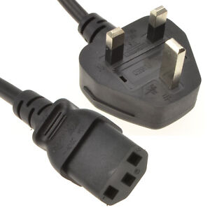 Power Cord UK Plug to IEC Cable (PC Mains Kettle Lead) C13 1m/2m/3m/5m/10m Lot