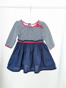 Jasper Conran Baby Girls 0-3 Months Blue Stripe Dress Long Sleeve Clothes - Picture 1 of 5
