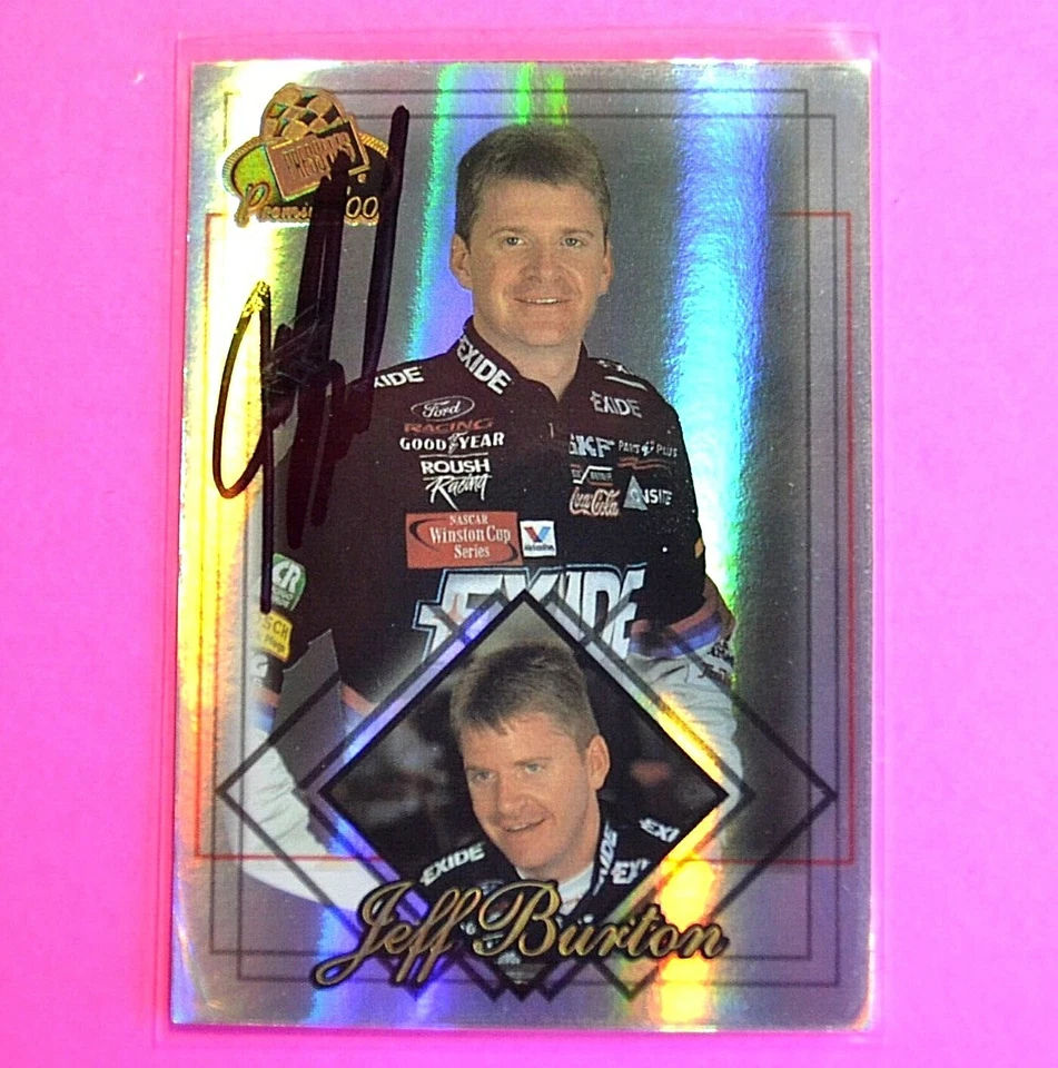 SIGNED - 2000 Press Pass Premium Reflectors #27 Jeff Burton,  Nascar Autograph - Image 1 of 1