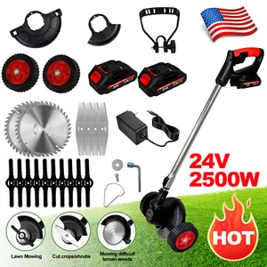 2500W Cordless Weed Eater Electric Brush Cutter Lawn Edger Grass String Trimmer - Picture 1 of 14
