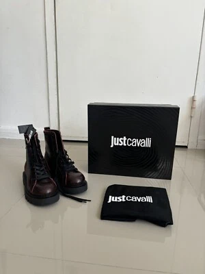 ¡¡NUEVO CON CAJA!!️ JUST CAVALLI Botas de combate de cuero Talla US 5.5/EU 36 Foto 1 de 4