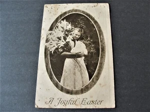 Una Pascua alegre, niña - postal de 1900 sin publicar. - Imagen 1 de 2