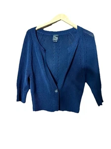 Saks Fifth Avenue  woman’s size small blue theory   Cardigan Sweater 25-395-5 - Picture 1 of 12