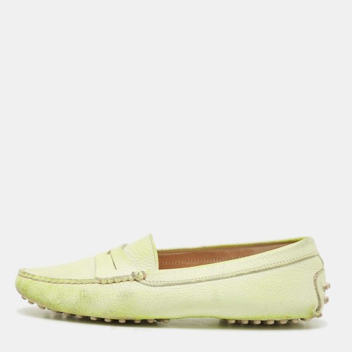 TOD’S Mocassini slip on Tod's in pelle bicolore verde fluo taglia 36