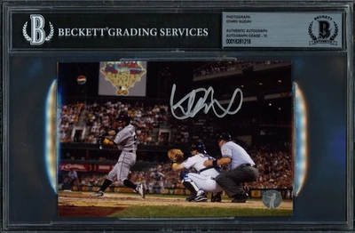 Foto firmada por Ichiro Suzuki 4x6 Seattle Mariners automática GM 10 Beckett #18281218 Foto 1 de 2