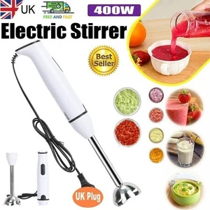 Hand Blender 400W Electric Stick Blender Curry Puree Food Mixer And Liquidiser - Picture 1 of 12