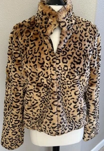 Giacca corta Ralph Lauren stampa animalier pelliccia sintetica XL chiusura gancio e passante 2 tasche - Foto 1 di 11