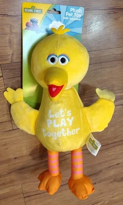 Sesame Street Big Bird 12" Plush Squeaker  Dog Toy Let's Play Together - Image 1 of 4