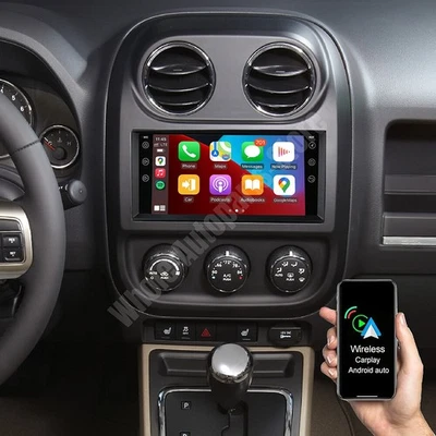 For 2009-2016 Jeep Compass Apple Carplay Radio Stereo Android 15 GPS NAVI Foto 1 de 4