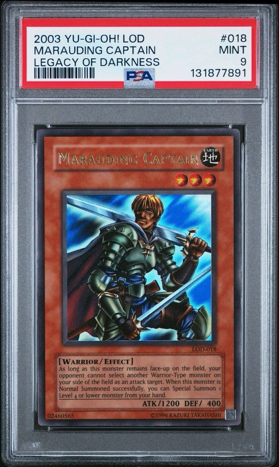2003 Yu-Gi-Oh! Marauding Captain Legacy of Darkness LOD Unlimited Ultra PSA 9 - Image 1 of 2