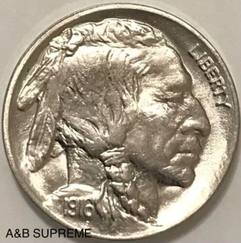 1916 Indian Buffalo Nickel From Obw Roll Stunning Choice Gem Bu Uncirculated - Image 1 of 4