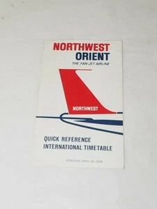 NORTHWEST ORIENT DIE FANBASIERTE FLUGGESELLSCHAFT SCHNELLREFERENZ INTER. FAHRPLAN 1968 - Bild 1 von 6