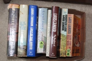 Lot of 8 Louis L'Amour western novels hardback large print books - Picture 1 of 5