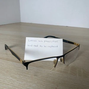 Ray-Ban RB6335 2890 Black/Gold Metal Half Rim Eyeglasses Frames Only 54-17-145 - Picture 1 of 8