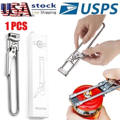 Abridor de latas de acero inoxidable multifunción ajustable tapa tarro pinza herramienta de cocina Foto 1 de 4