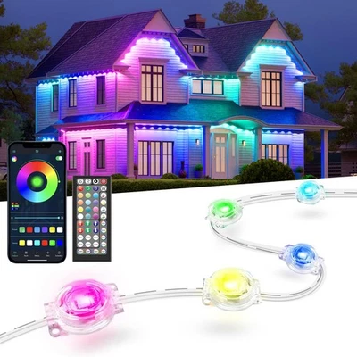 Permanent Outdoor Lights for House, 300ft Smart RGB LED Lights Outside with 1... - Image 1 of 4