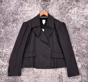 New Anthropologie Jacket Large Womens Maeve 80s Boxy Blazer Gray - Picture 1 of 8