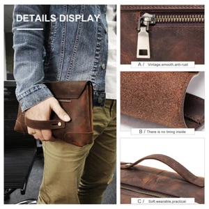 CONTACTS Men's Leather Clutch Bag Wallet Cellphone 12 Card Holder Homme Pochette - Picture 1 of 9
