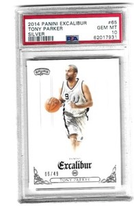 2014-15 Panini Excalibur TONY PARKER PSA 10 Silver 6/49 NBA FINALS CHAMPION pop1