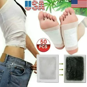 50 Pcs Detox Foot Patches Pads Body Toxins Feet Slimming Cleansing Herbal US - Picture 1 of 8
