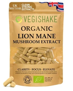 Organic Lions Mane Mushroom Extract Capsules Hericium erinaceus Polysaccharide - Picture 1 of 8