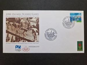 Switzerland 1996 Olympic Summer Games, 100m Swimming, Cover #C63339 - Picture 1 of 1