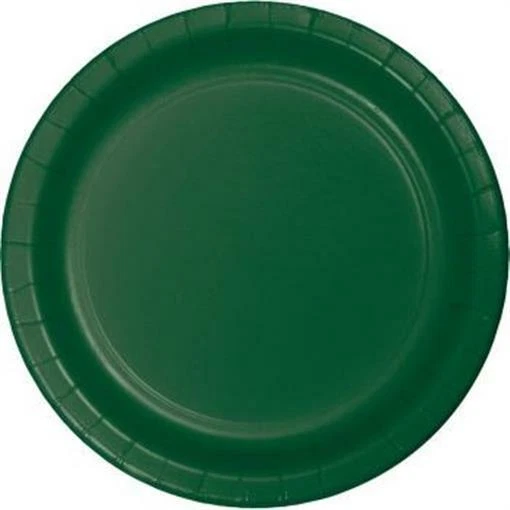 Hunter Green 10" Paper Plates 24 Per Pack Tableware Party Decorations Supplies - Image 1 of 1