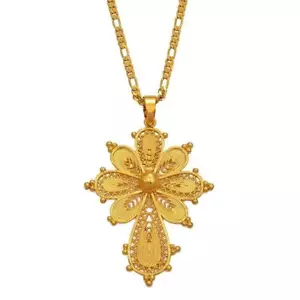 Colgante Cruz Etíope Cadena Collares Africanos Mujeres Niñas Oro Eritrea Joyería - Imagen 1 de 12