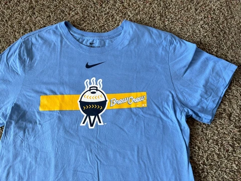 Nike Milwaukee Brewers Brew Crew BBQ T-Shirt Baseball - Mens Size: XL Cover