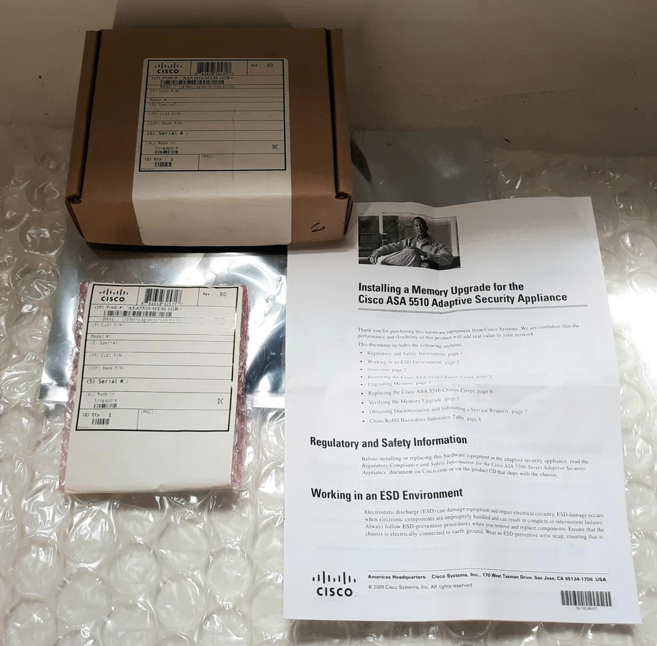 Genuine Cisco ASA5510-MEM-1GB Memory Upgrade for Cisco ASA 5510 *NEW* - Image 1 of 3