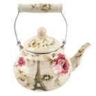  Coffee Enamel Kettle 2.5L Fast Boiling Teapot Floral European Style Tea Pour-SO