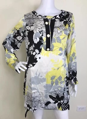 Top de mujer Kurti de seda estampado de diseñador paquistaní XL Foto 1 de 4