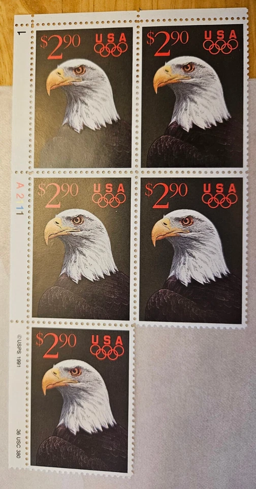 Scott #2540 $2.90 Olympics 1991 Plate Block +1 MNH Face Value $14.50 - Image 1 of 1