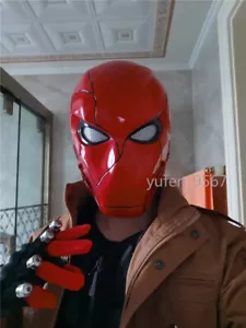 Red Hood Cosplay Helmet Batman Robin Resin Mask Halloween Props Mask Gifts - Picture 1 of 6