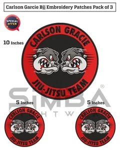 Carlson Gracie BJJ Patches Kimono Gi Patches BJJ Embroidery Patches Pack of 3 - Picture 1 of 8